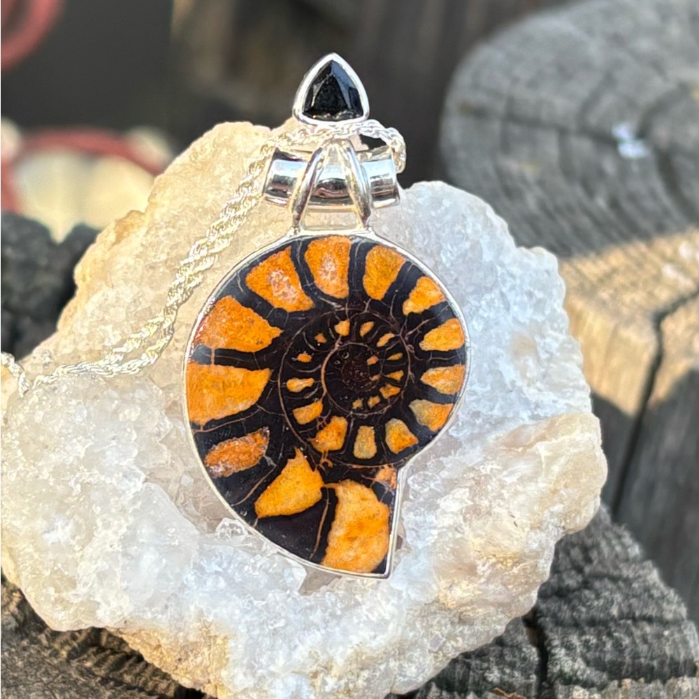 Ammonite & Onyx Necklace - Picture 6 of 13